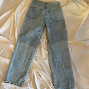 Zara Women's Blue Light Wash Relaxed Fit Loose Straight Leg Denim Jeans Size 4